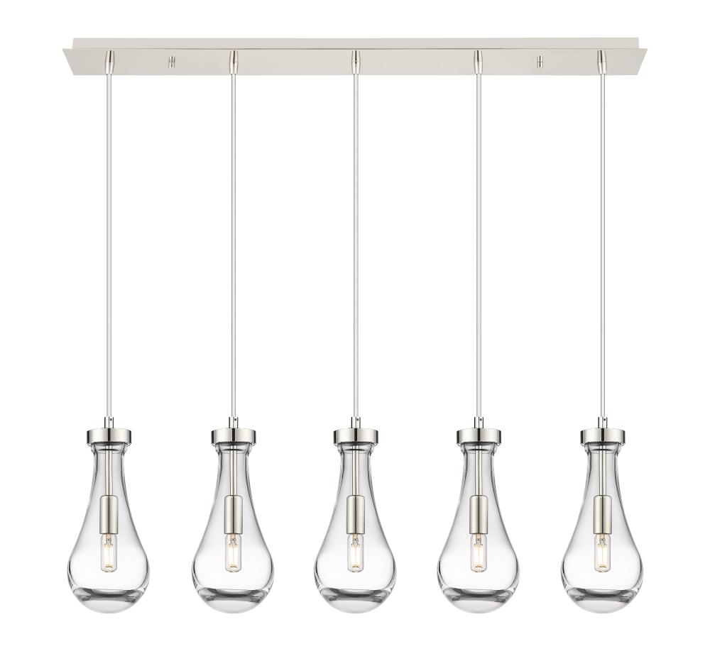 Owego - 5 Light - 37 inch - Polished Nickel - Linear Pendant