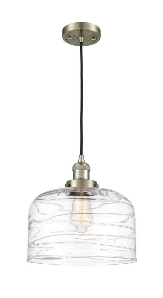 Bell - 1 Light - 12 inch - Antique Brass - Cord hung - Mini Pendant