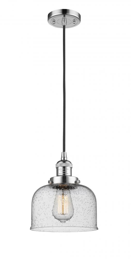 Bell - 1 Light - 8 inch - Polished Chrome - Cord hung - Mini Pendant