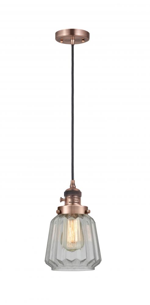 Chatham - 1 Light - 7 inch - Antique Copper - Cord hung - Mini Pendant