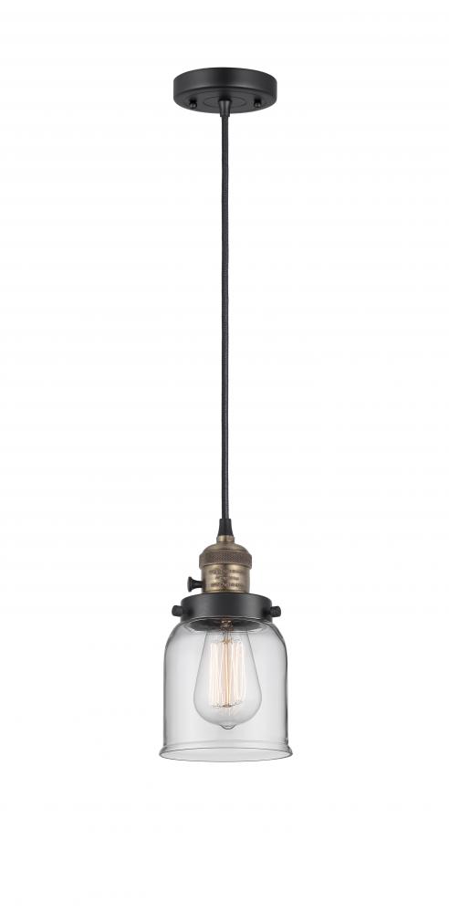 Bell - 1 Light - 5 inch - Black Antique Brass - Cord hung - Mini Pendant