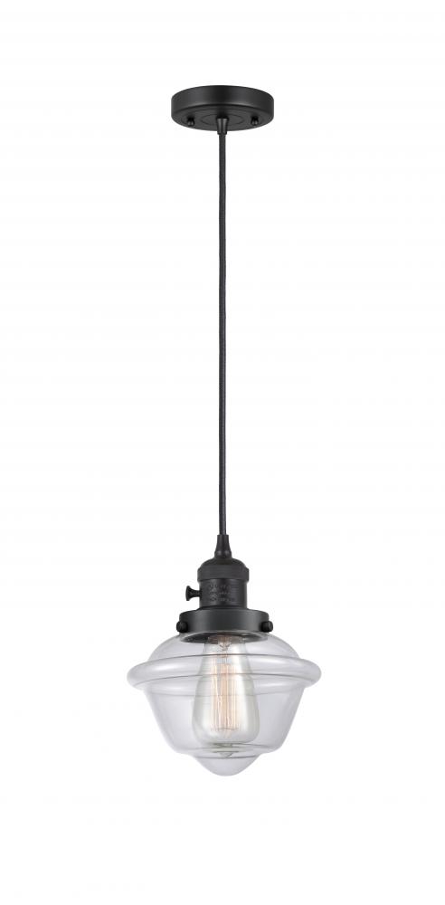 Oxford - 1 Light - 7 inch - Matte Black - Cord hung - Mini Pendant