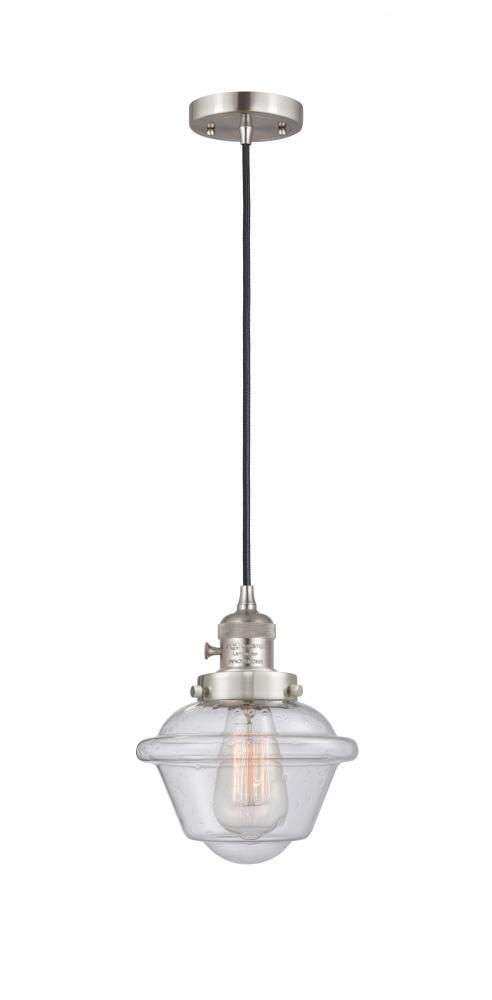 Oxford - 1 Light - 7 inch - Brushed Satin Nickel - Cord hung - Mini Pendant