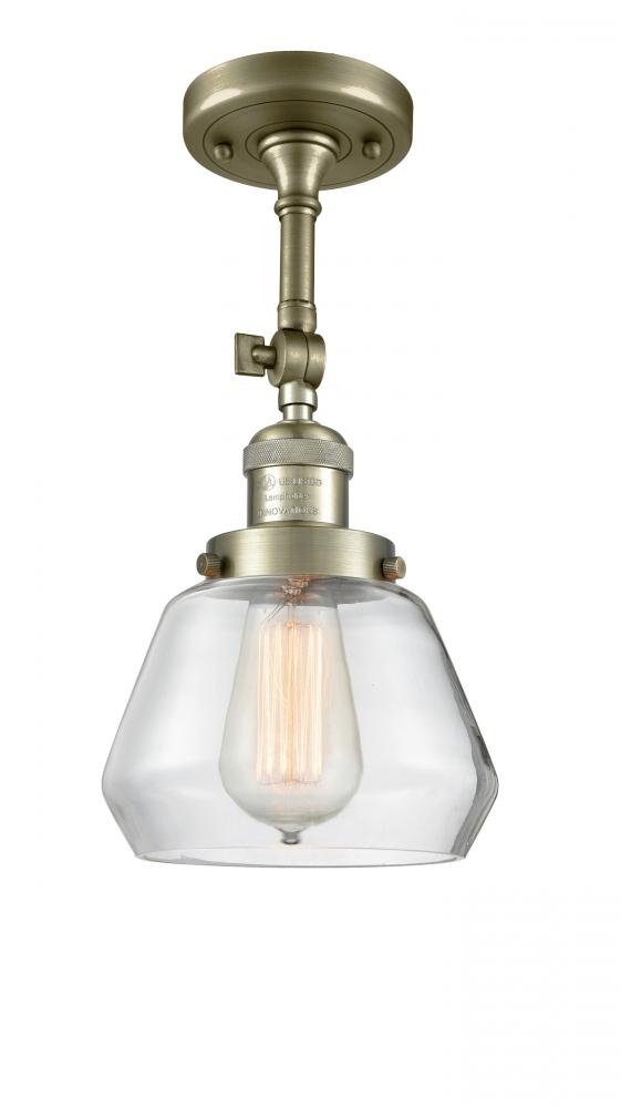 Fulton - 1 Light - 7 inch - Antique Brass - Semi-Flush Mount