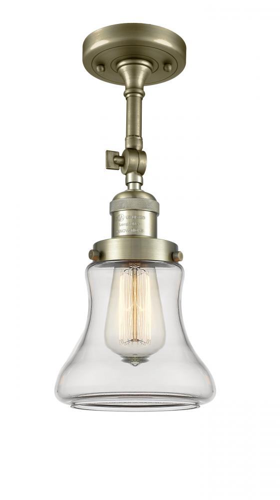 Bellmont - 1 Light - 6 inch - Antique Brass - Semi-Flush Mount