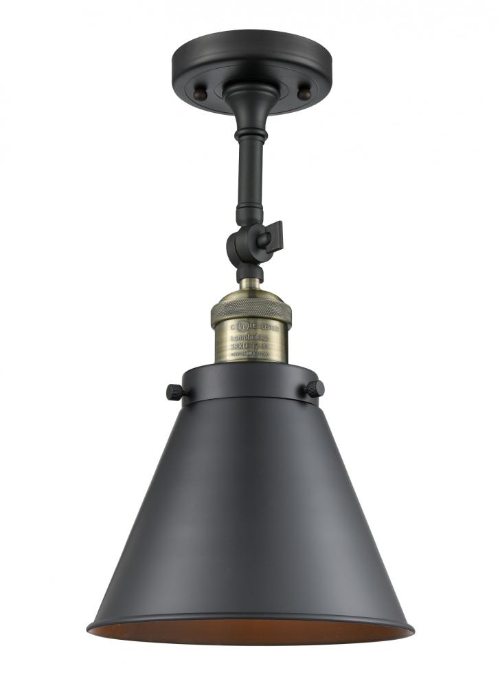 Appalachian - 1 Light - 8 inch - Black Antique Brass - Semi-Flush Mount