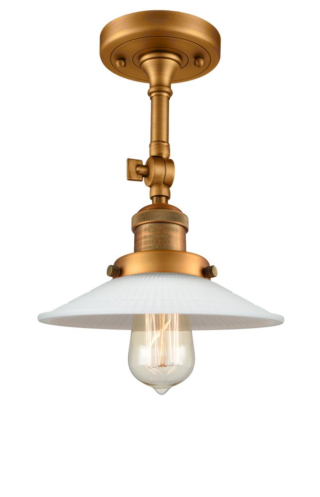 Halophane - 1 Light - 9 inch - Brushed Brass - Semi-Flush Mount