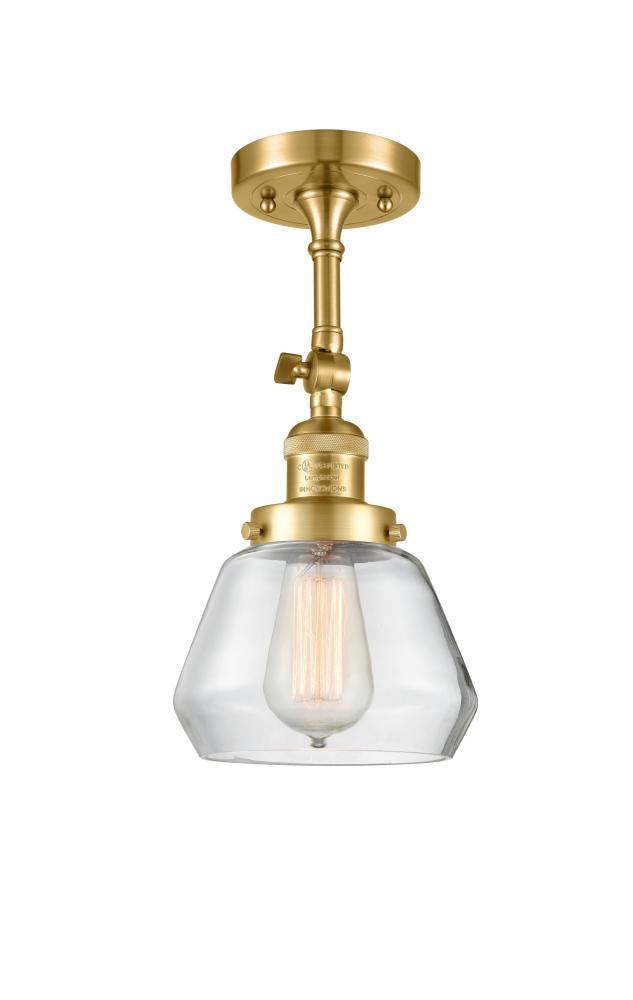 Fulton - 1 Light - 7 inch - Satin Gold - Semi-Flush Mount