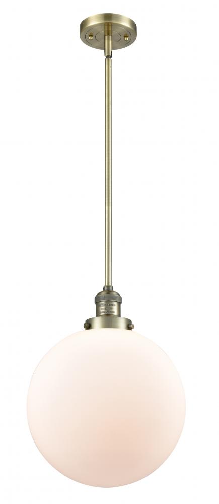 Beacon - 1 Light - 12 inch - Antique Brass - Stem Hung - Mini Pendant