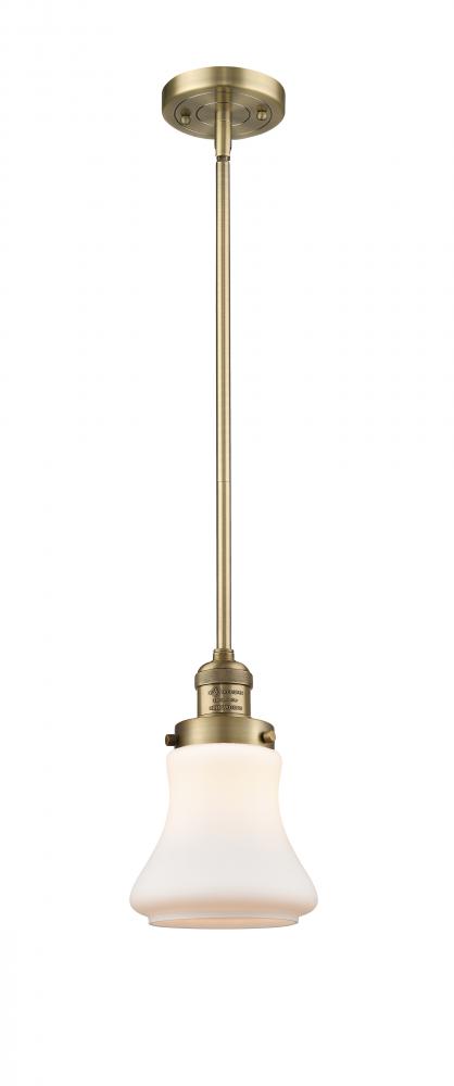 Bellmont - 1 Light - 7 inch - Brushed Brass - Stem Hung - Mini Pendant