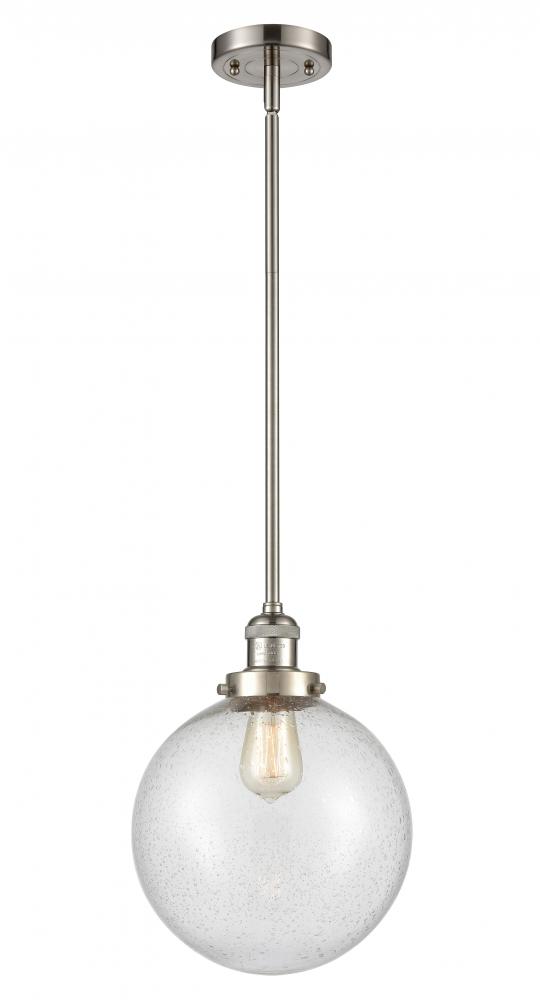 Beacon - 1 Light - 10 inch - Brushed Satin Nickel - Stem Hung - Mini Pendant