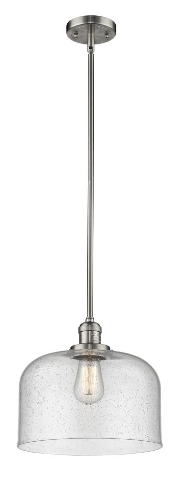 Bell - 1 Light - 12 inch - Brushed Satin Nickel - Stem Hung - Mini Pendant