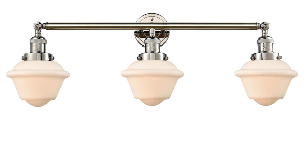 Oxford - 3 Light - 34 inch - Polished Nickel - Bath Vanity Light