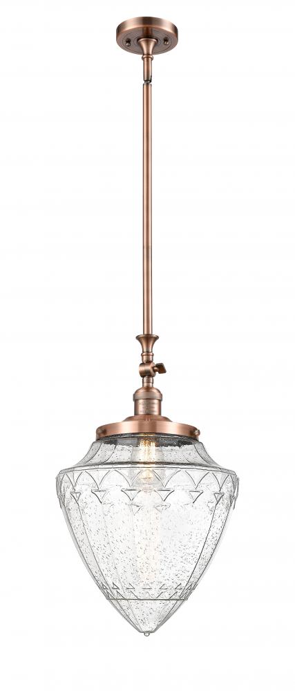 Bullet - 1 Light - 12 inch - Antique Copper - Stem Hung - Mini Pendant