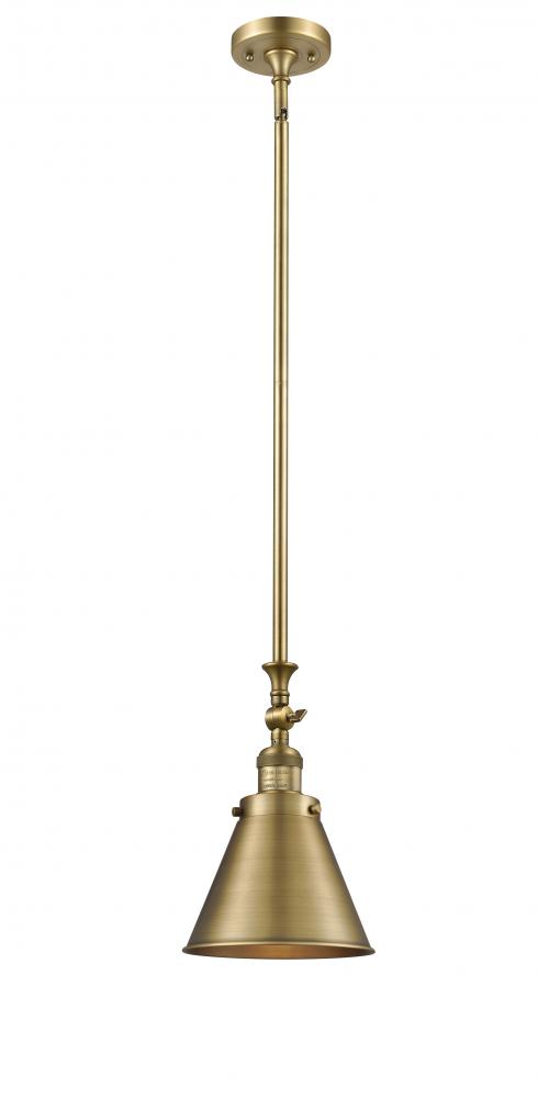 Appalachian - 1 Light - 8 inch - Brushed Brass - Stem Hung - Mini Pendant