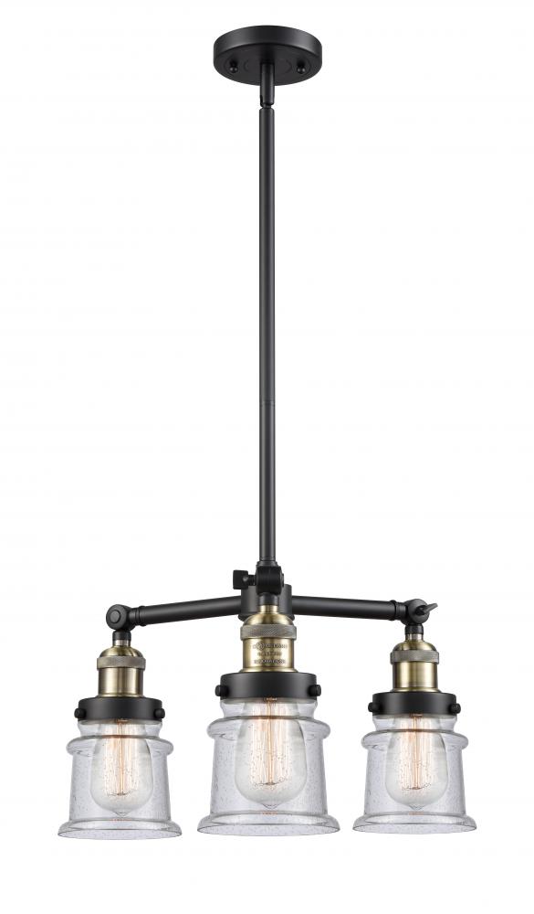 Canton - 3 Light - 18 inch - Black Antique Brass - Stem Hung - Chandelier