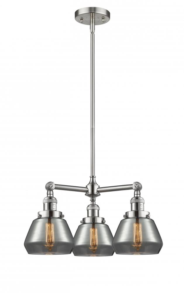 Fulton - 3 Light - 22 inch - Brushed Satin Nickel - Stem Hung - Chandelier