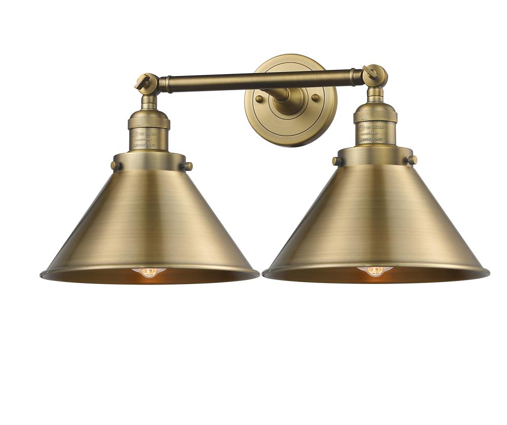 Briarcliff - 2 Light - 19 inch - Brushed Brass - Bath Vanity Light