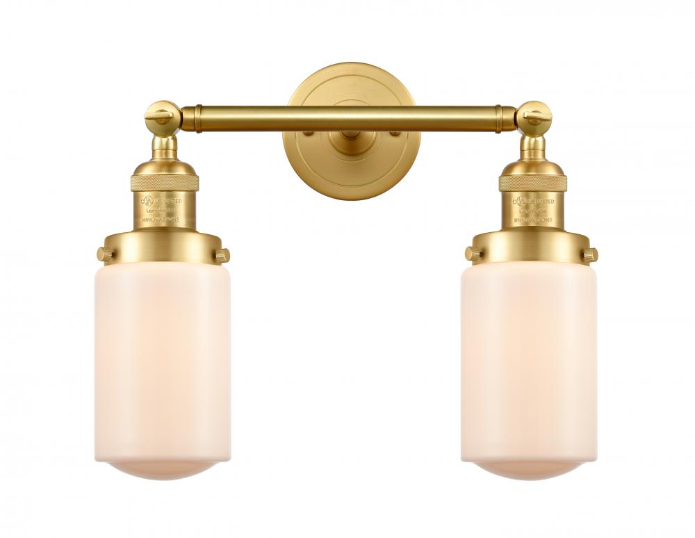 Dover - 2 Light - 14 inch - Satin Gold - Bath Vanity Light