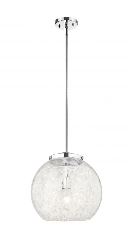 White Mouchette - 1 Light - 14 inch - Polished Chrome - Stem Hung - Pendant