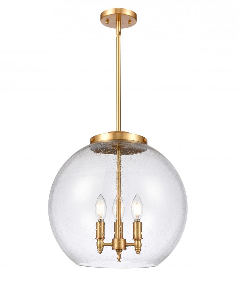 Athens - 3 Light - 16 inch - Satin Gold - Cord hung - Pendant