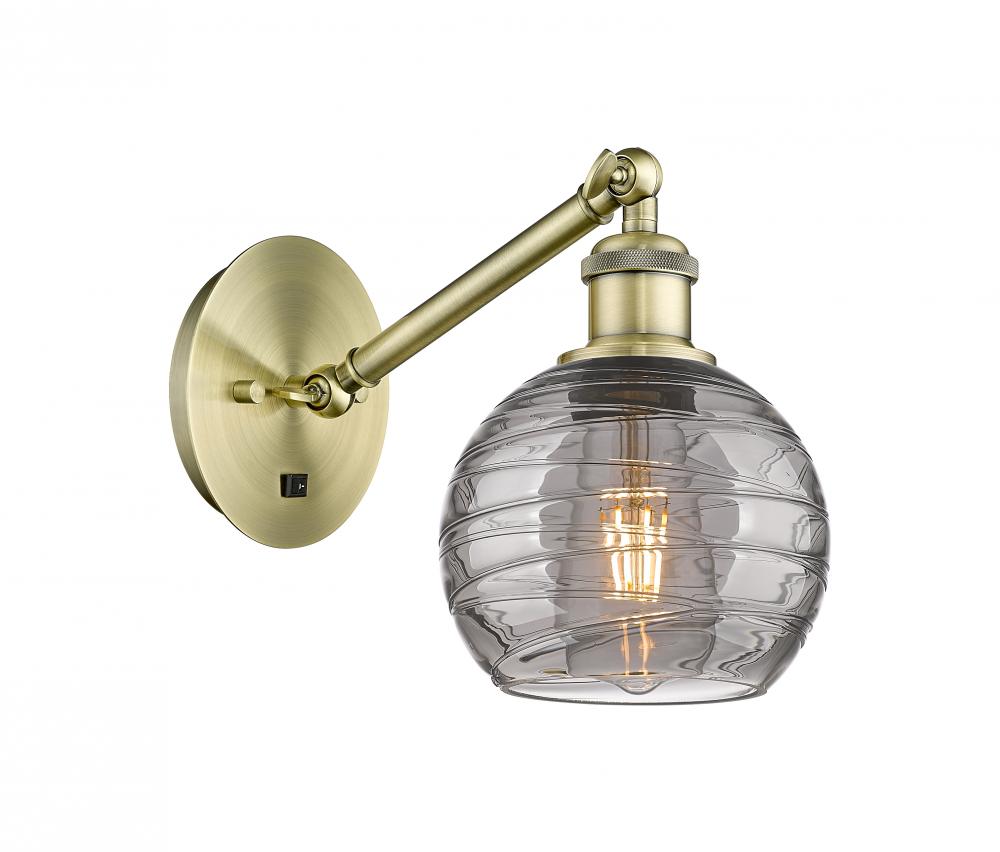 Athens Deco Swirl - 1 Light - 6 inch - Antique Brass - Sconce