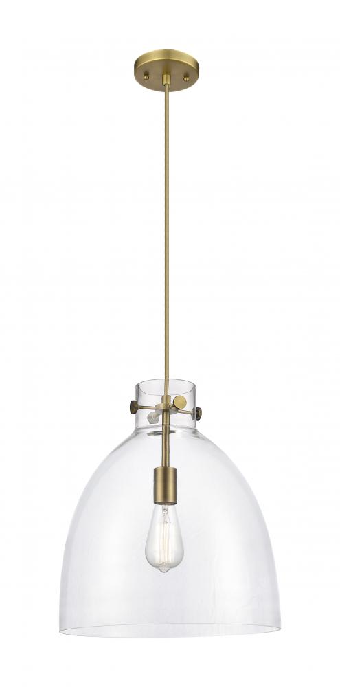 Newton Bell - 1 Light - 14 inch - Brushed Brass - Cord hung - Pendant