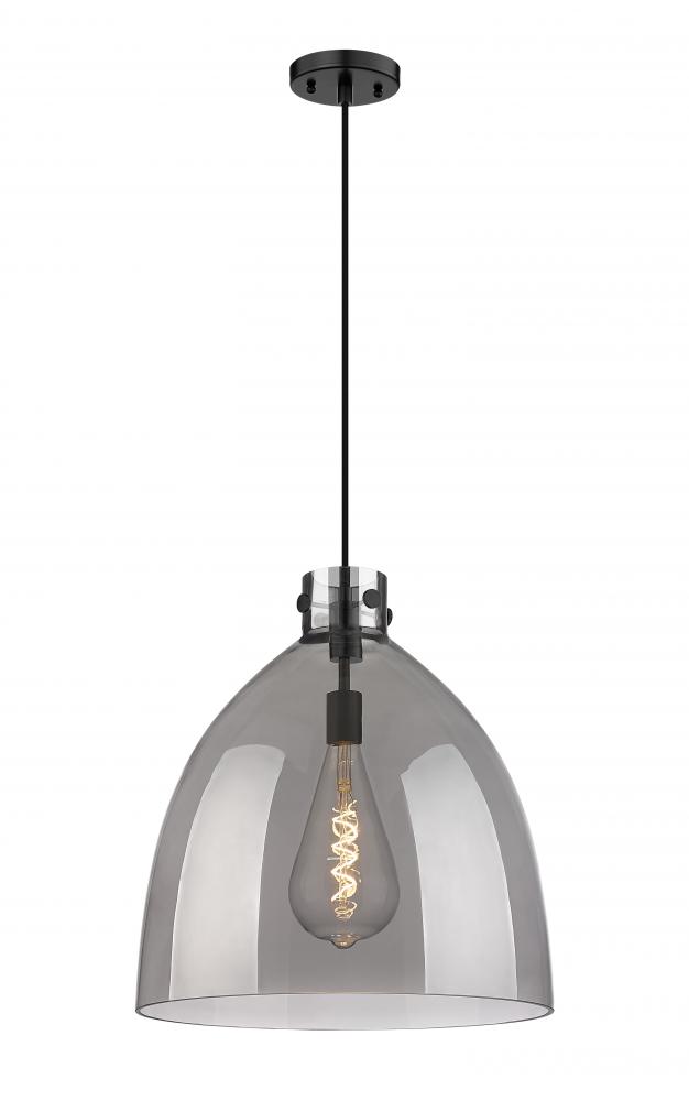 Newton Bell - 1 Light - 18 inch - Matte Black - Cord hung - Pendant