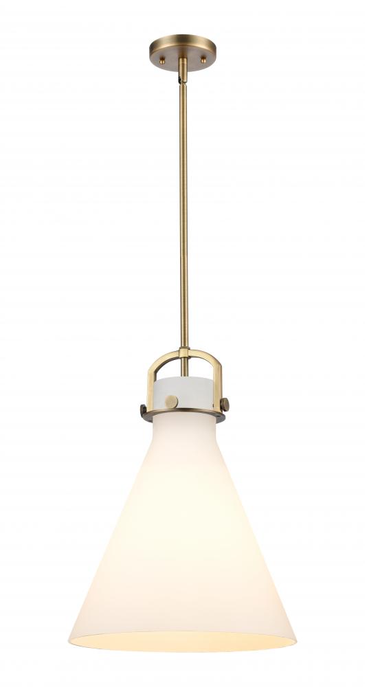 Newton Cone - 1 Light - 14 inch - Brushed Brass - Pendant