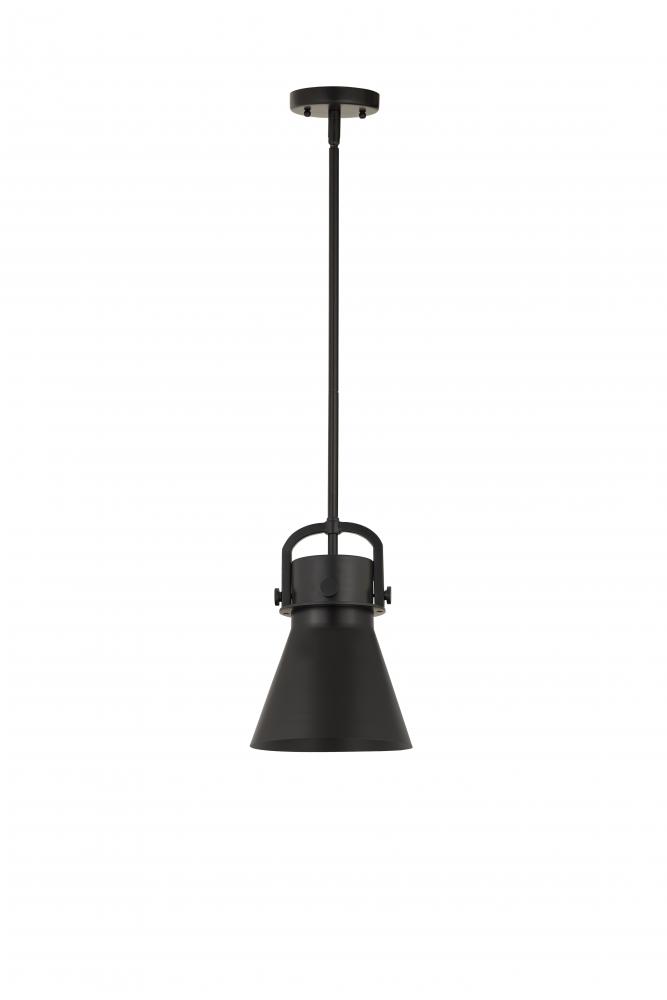 Newton Cone - 1 Light - 8 inch - Matte Black - Mini Pendant