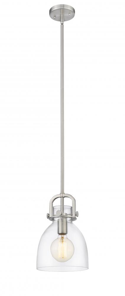 Newton Bell - 1 Light - 8 inch - Satin Nickel - Mini Pendant