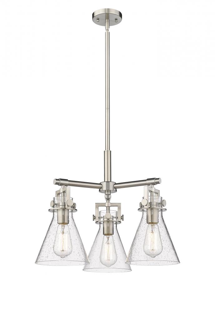 Newton Cone - 3 Light - 21 inch - Satin Nickel - Pendant