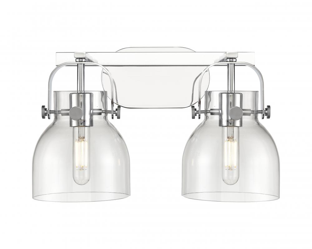 Pilaster II Bell - 2 Light - 17 inch - Polished Chrome - Bath Vanity Light