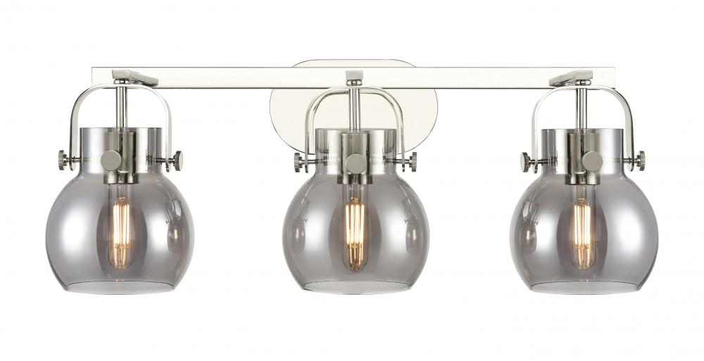 Pilaster II Sphere - 3 Light - 27 inch - Polished Nickel - Bath Vanity Light