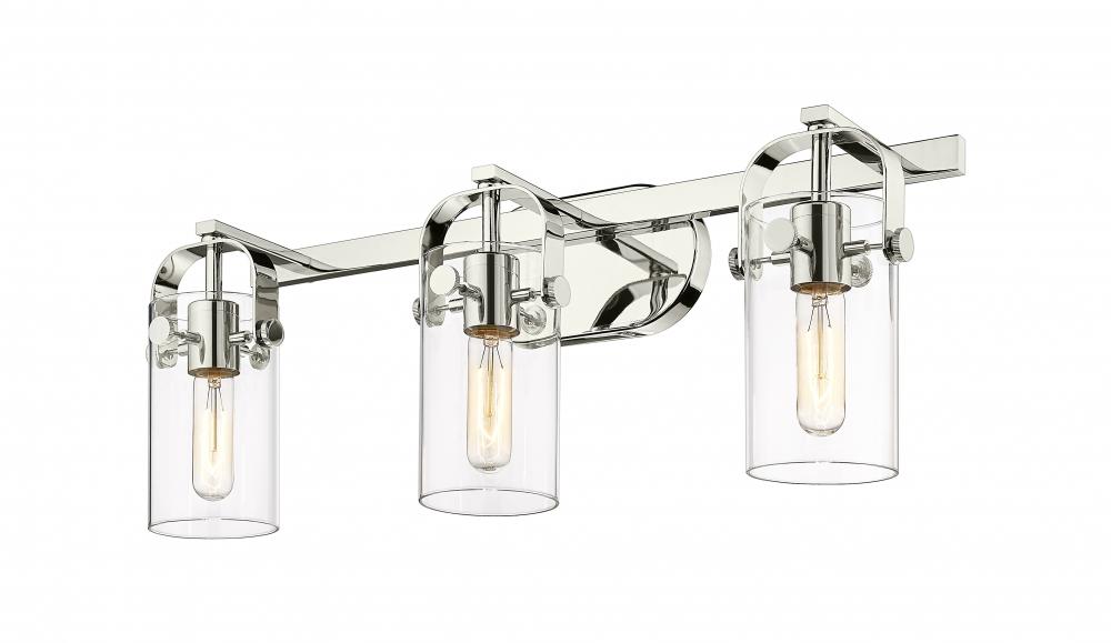 Pilaster II Cylinder - 3 Light - 25 inch - Polished Nickel - Bath Vanity Light