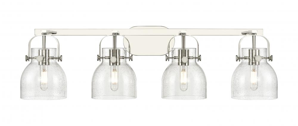 Pilaster II Bell - 4 Light - 37 inch - Polished Nickel - Bath Vanity Light