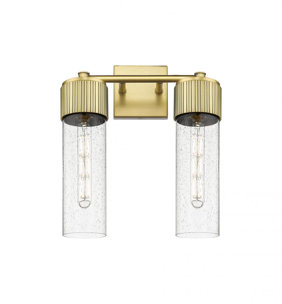 Bolivar - 2 Light - 14 inch - Brushed Brass - Bath Vanity Light