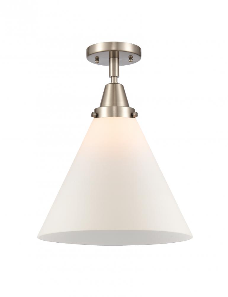 Cone - 1 Light - 12 inch - Brushed Satin Nickel - Flush Mount