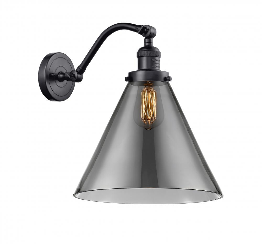 Cone - 1 Light - 12 inch - Matte Black - Sconce