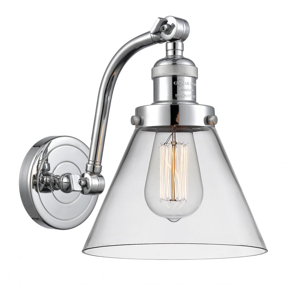 Cone - 1 Light - 8 inch - Polished Chrome - Sconce