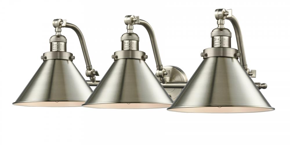 Briarcliff - 3 Light - 28 inch - Brushed Satin Nickel - Bath Vanity Light