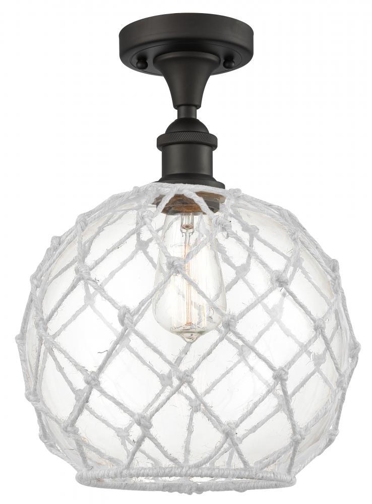 Farmhouse Rope - 1 Light - 10 inch - Oil Rubbed Bronze - Semi-Flush Mount