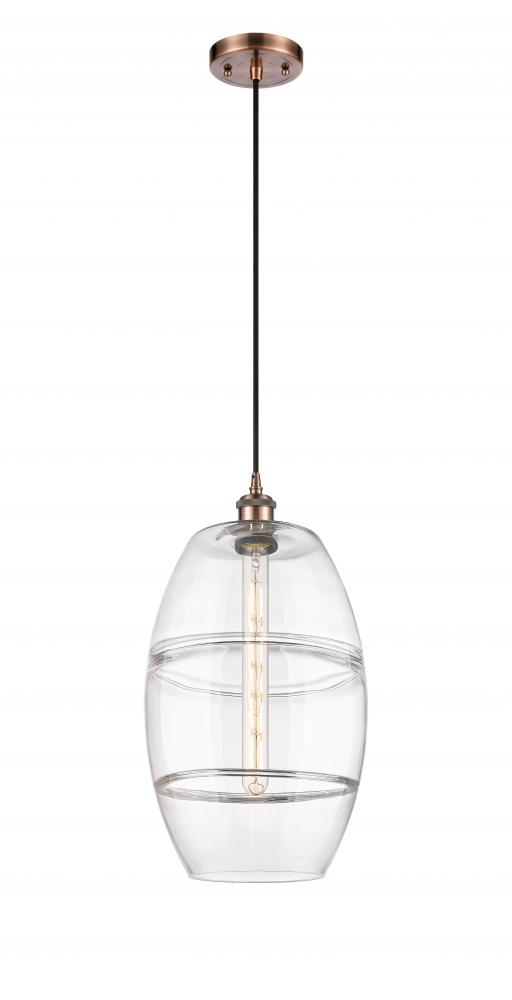 Vaz - 1 Light - 10 inch - Antique Copper - Cord hung - Mini Pendant