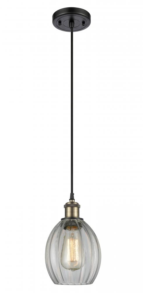 Eaton - 1 Light - 6 inch - Black Antique Brass - Cord hung - Mini Pendant