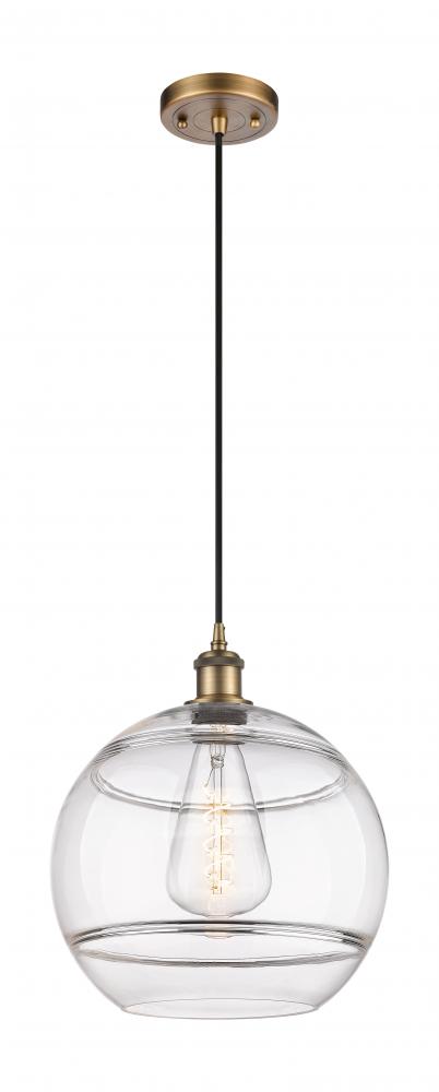 Rochester - 1 Light - 12 inch - Brushed Brass - Cord hung - Mini Pendant