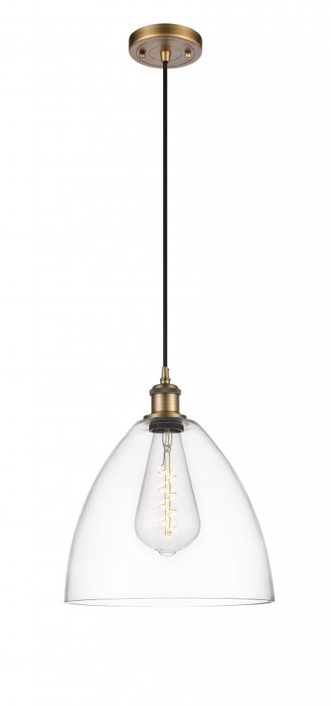 Bristol - 1 Light - 12 inch - Brushed Brass - Cord hung - Mini Pendant