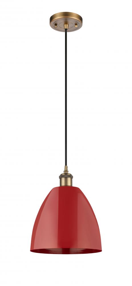 Plymouth - 1 Light - 9 inch - Brushed Brass - Cord hung - Mini Pendant