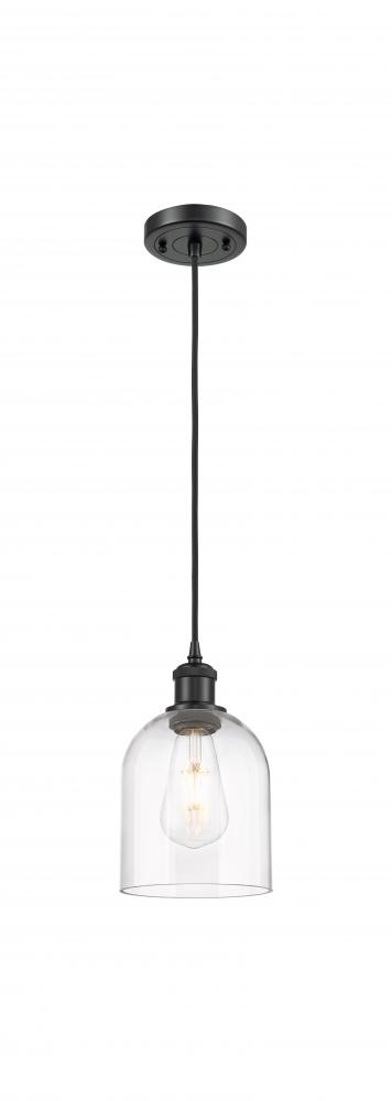 Bella - 1 Light - 6 inch - Matte Black - Cord hung - Mini Pendant