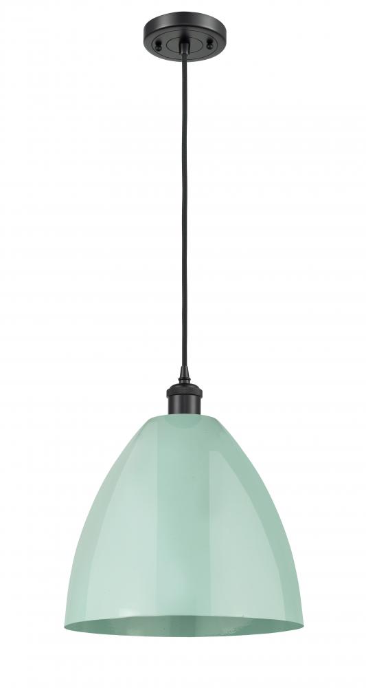 Plymouth - 1 Light - 12 inch - Matte Black - Cord hung - Mini Pendant