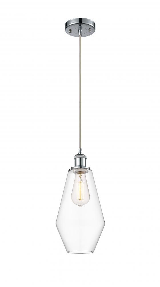 Cindyrella - 1 Light - 7 inch - Polished Chrome - Cord hung - Mini Pendant